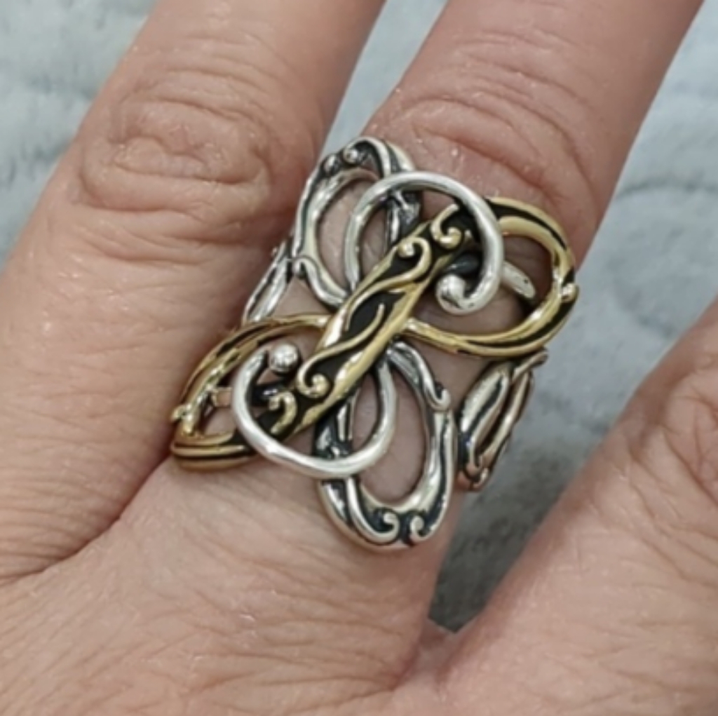 Carolyn Pollack Brass And Sterling Silver Women's Ring